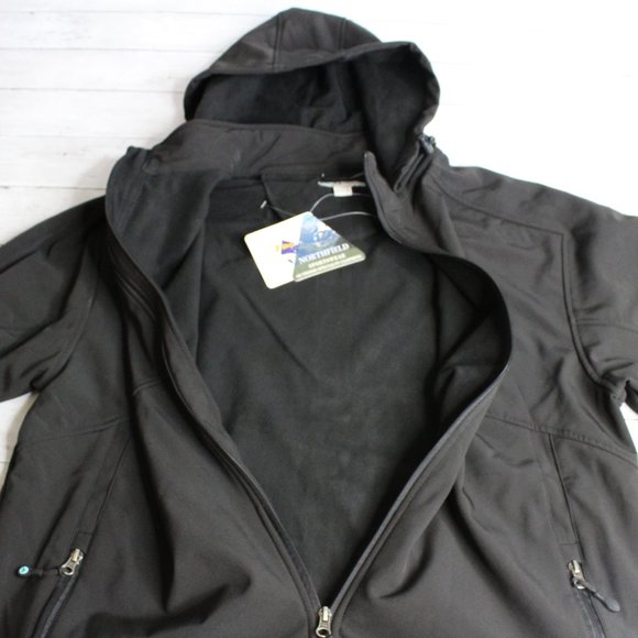 Northfield Men's Soft Shell Jacket Size XL Black Water Resistant Fleece - Picture 6 of 9
